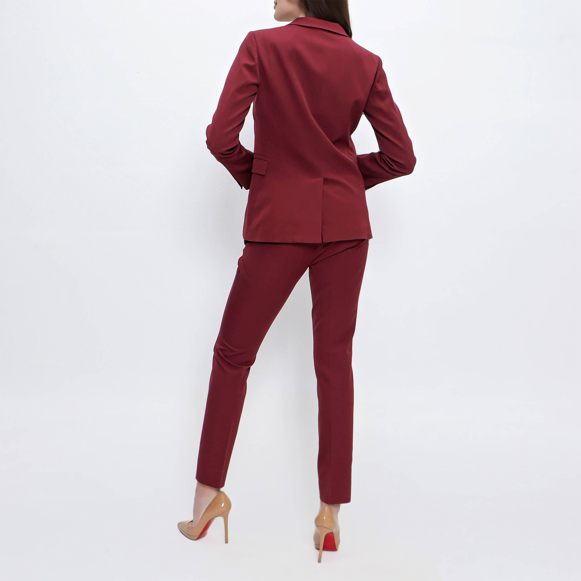 Gucci - Burgundy Wool and Silk Blend Flannel Blazer and 2 Pants 